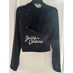 Juicy Couture Velour Tracksuit Track Jacket Black Size Medium NWT New Design